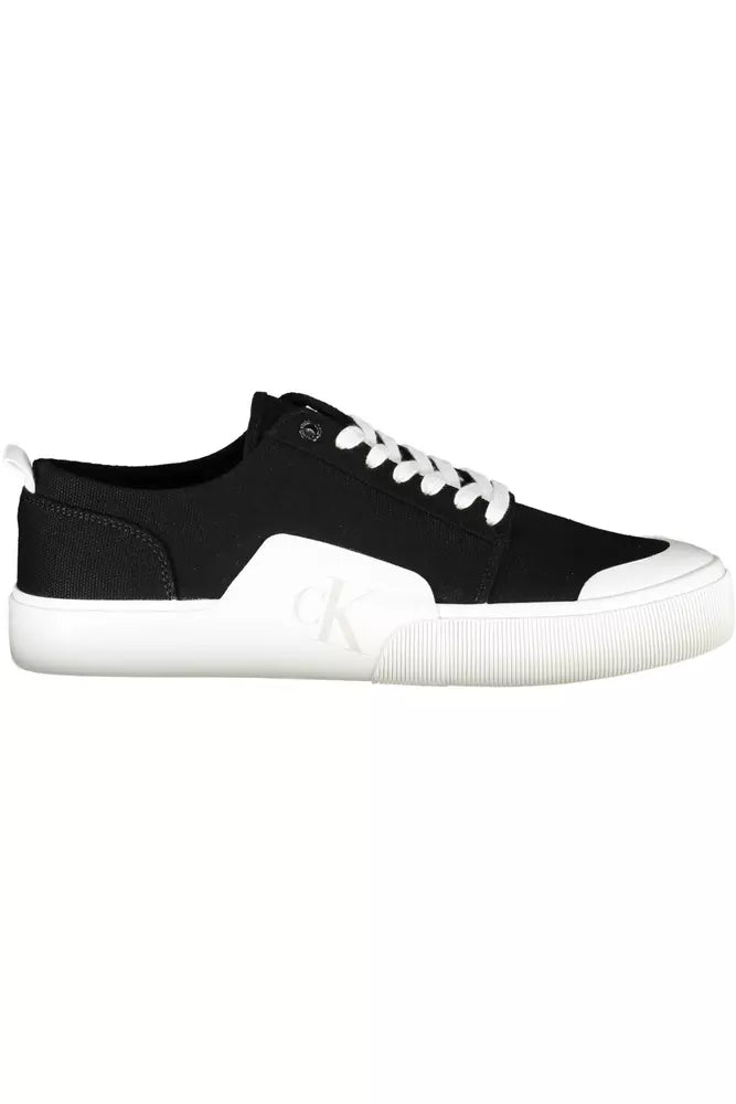 Black Cotton Men Sneaker - GLAMHUB BOUTIQUE 