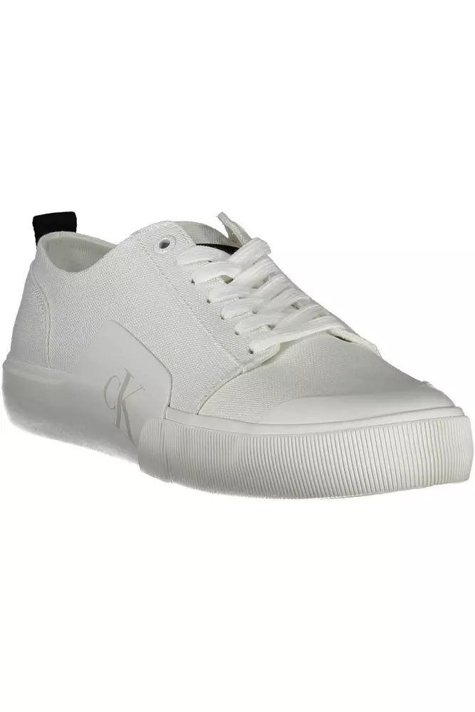 White Cotton Men Sneaker - GLAMHUB BOUTIQUE 