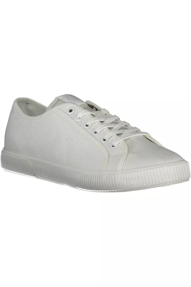 White Cotton Men Sneaker - GLAMHUB BOUTIQUE 