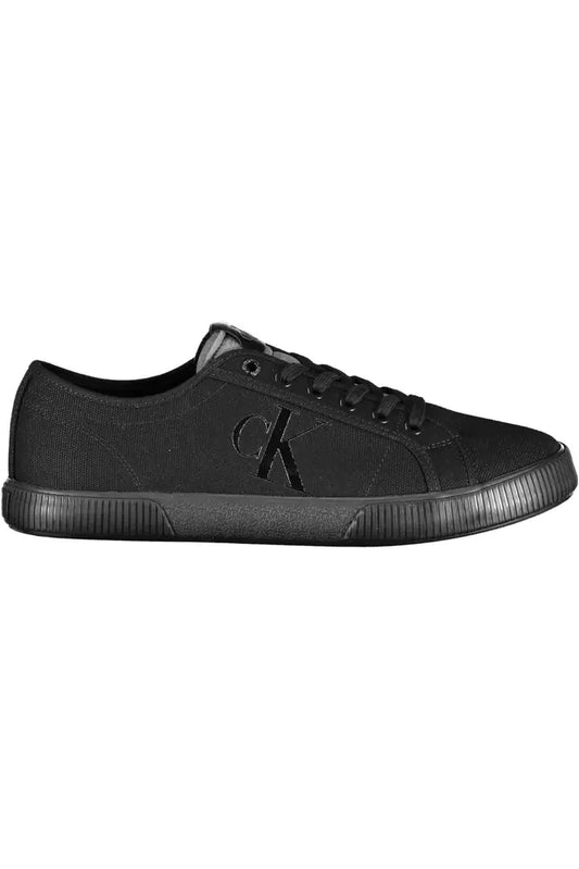 Black Cotton Men Sneaker - GLAMHUB BOUTIQUE 