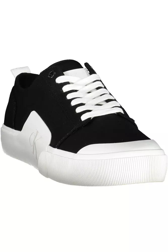 Black Cotton Men Sneaker - GLAMHUB BOUTIQUE 