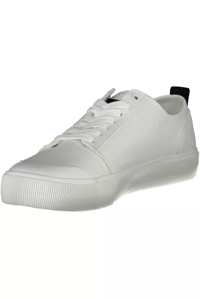 White Cotton Men Sneaker - GLAMHUB BOUTIQUE 