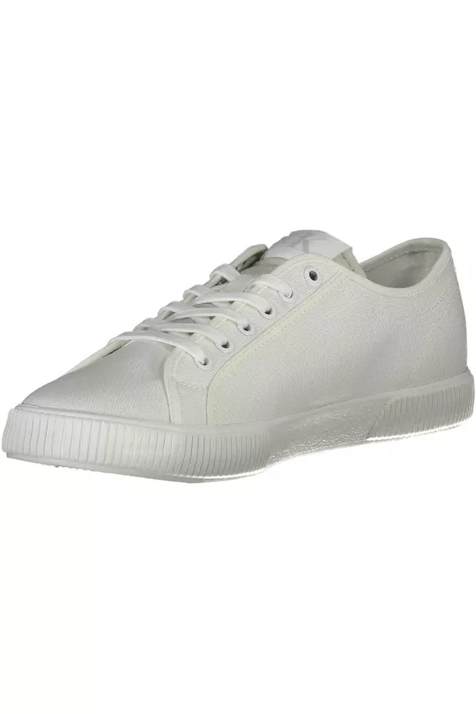 White Cotton Men Sneaker - GLAMHUB BOUTIQUE 