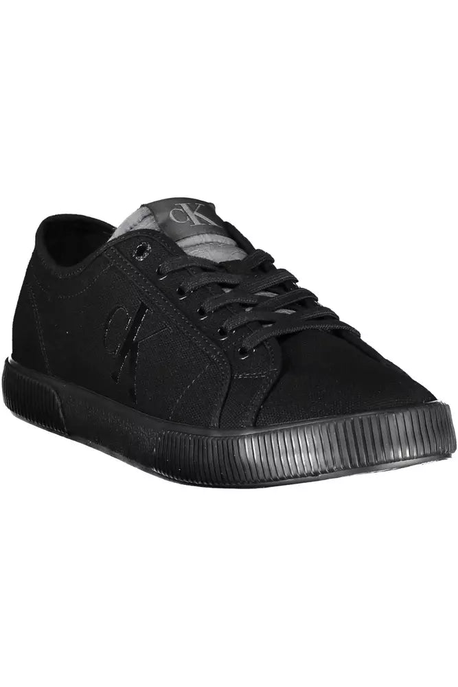 Black Cotton Men Sneaker - GLAMHUB BOUTIQUE 