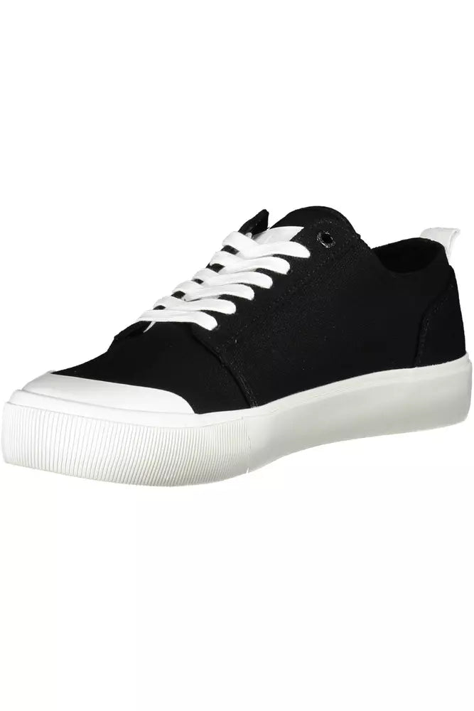 Black Cotton Men Sneaker - GLAMHUB BOUTIQUE 