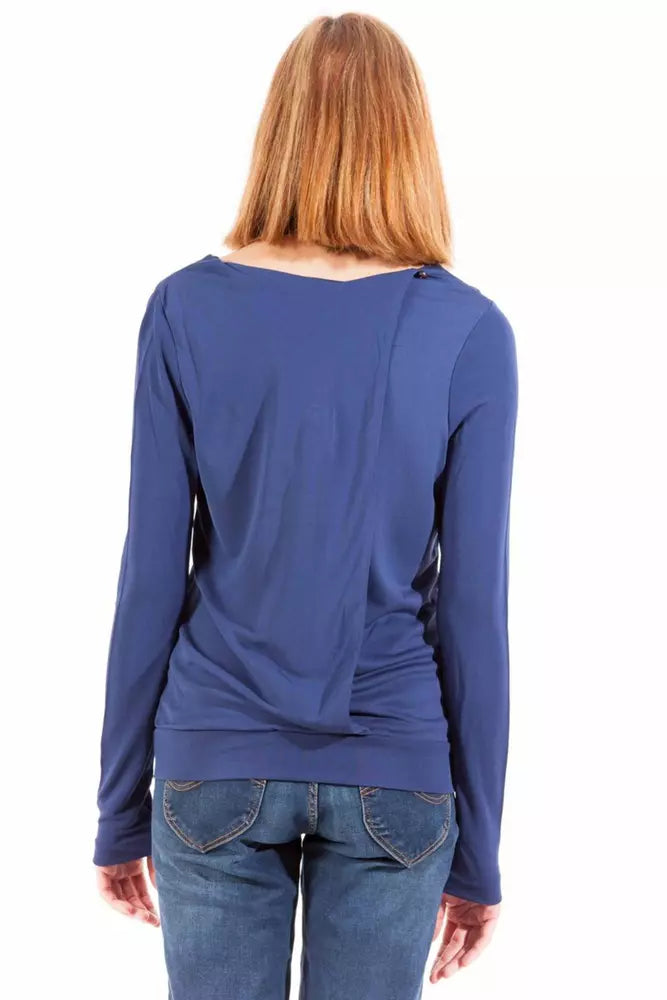 Blue Viscose Women Top - GlamHub Luxury and Icon Brand Clothing