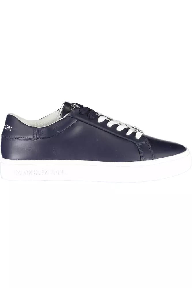 Blue Leather Men Sneaker - GLAMHUB BOUTIQUE 