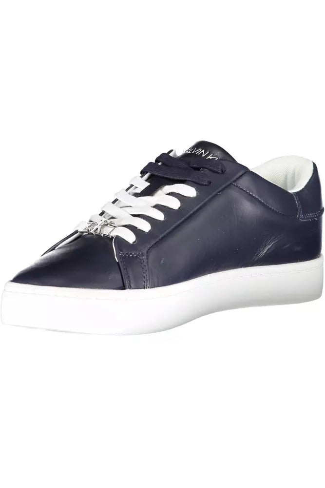 Blue Leather Men Sneaker - GLAMHUB BOUTIQUE 