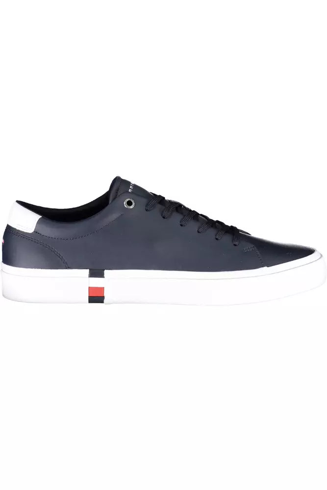 Blue Leather Men Sneaker - GLAMHUB BOUTIQUE 