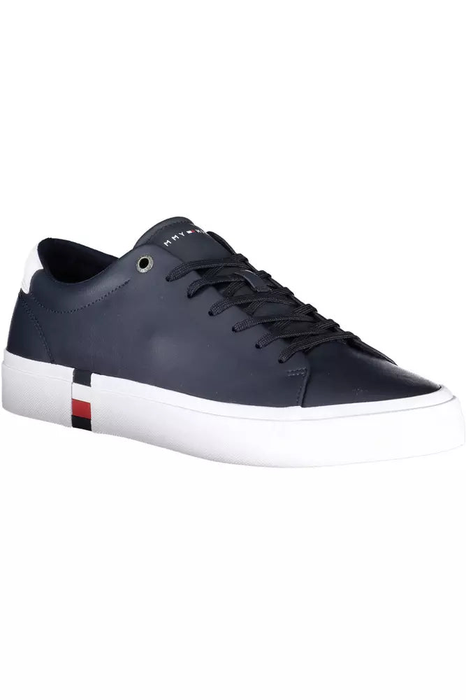 Blue Leather Men Sneaker - GLAMHUB BOUTIQUE 