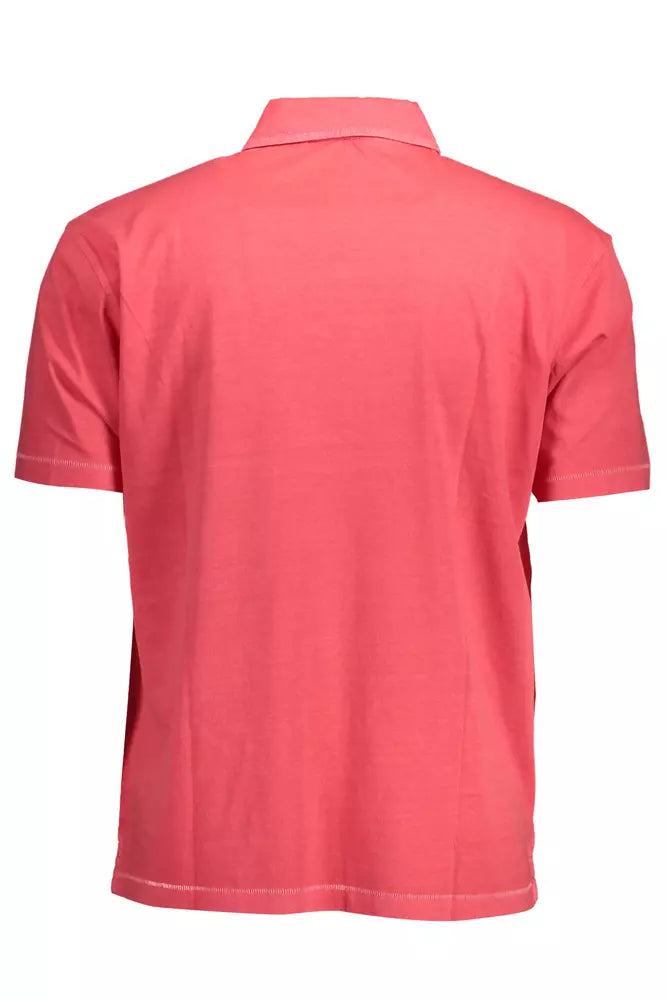 Pink Cotton Men Polo Shirt - GlamHub Luxury and Icon Brand Clothing