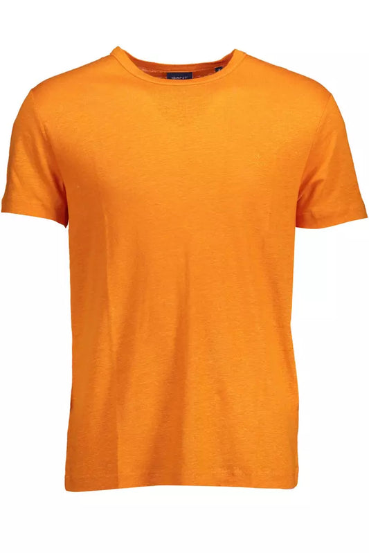 Orange Linen Men T-Shirt - GlamHub Luxury and Icon Brand Clothing