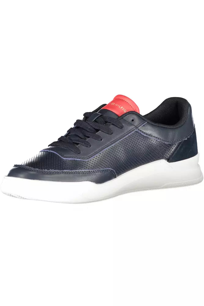 Blue Leather Men Sneaker - GLAMHUB BOUTIQUE 