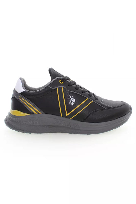 Black Polyester Men Sneaker