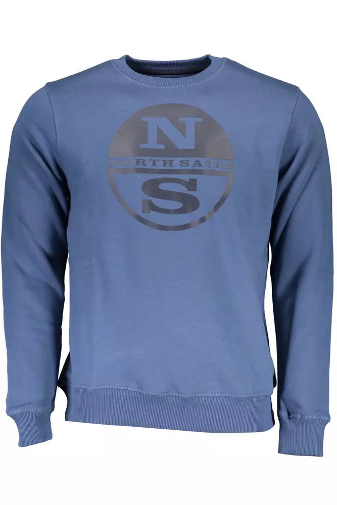 Blue Cotton Men Sweater