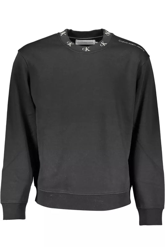 Black Cotton Men Sweater