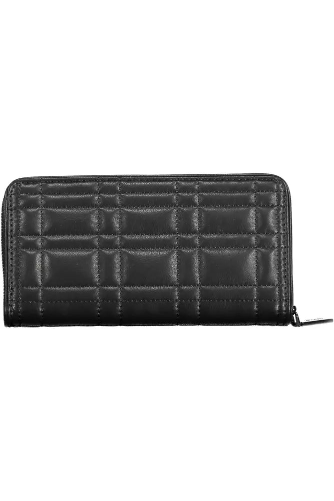 Black Polyester Women Wallet - GLAMHUB BOUTIQUE 