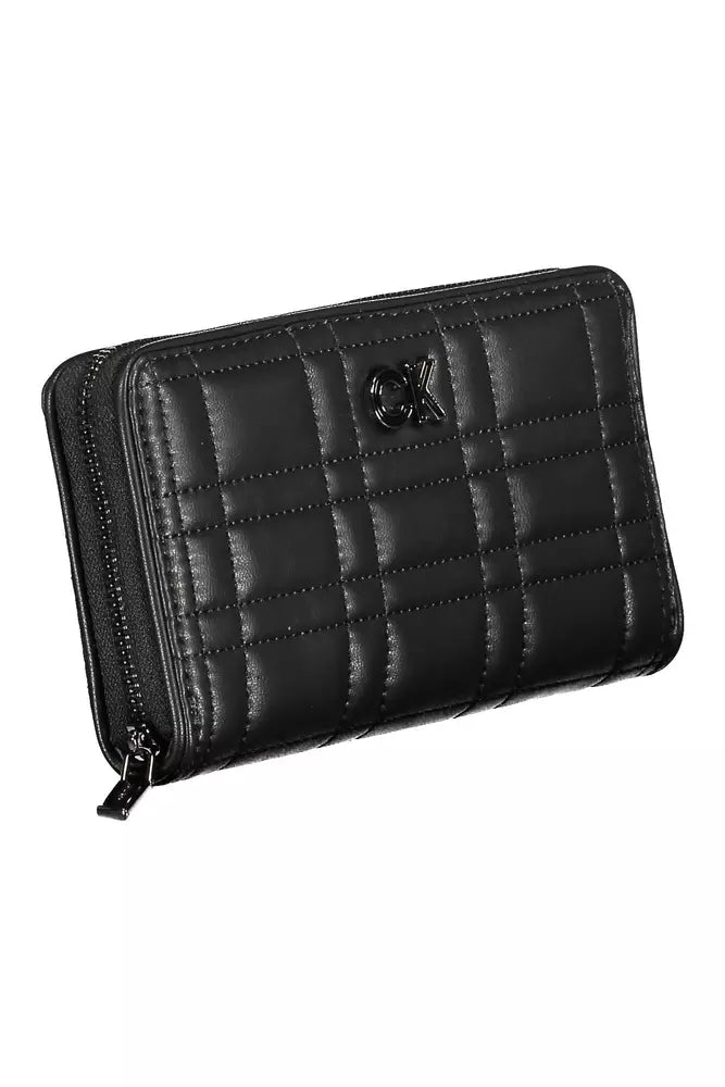 Black Polyester Women Wallet - GLAMHUB BOUTIQUE 