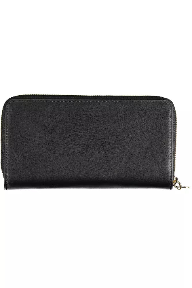 Black Polyethylene Women Wallet - GLAMHUB BOUTIQUE 