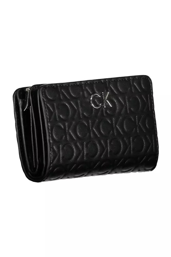 Black Polyester Women Wallet - GLAMHUB BOUTIQUE 