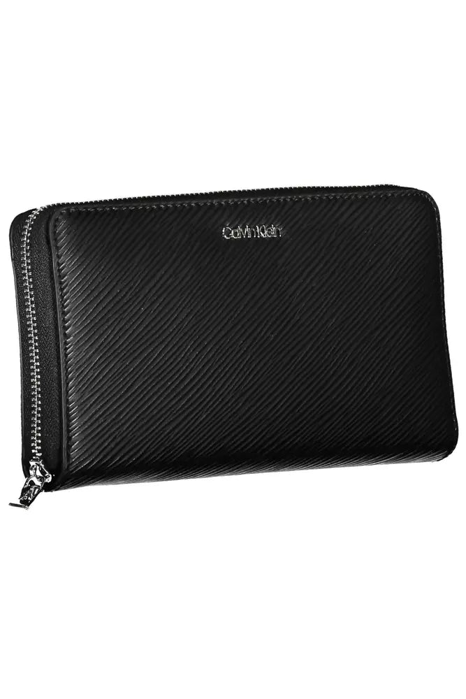 Black Polyethylene Women Wallet - GLAMHUB BOUTIQUE 