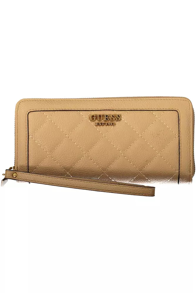 Beige Polyethylene Women Wallet - GLAMHUB BOUTIQUE 