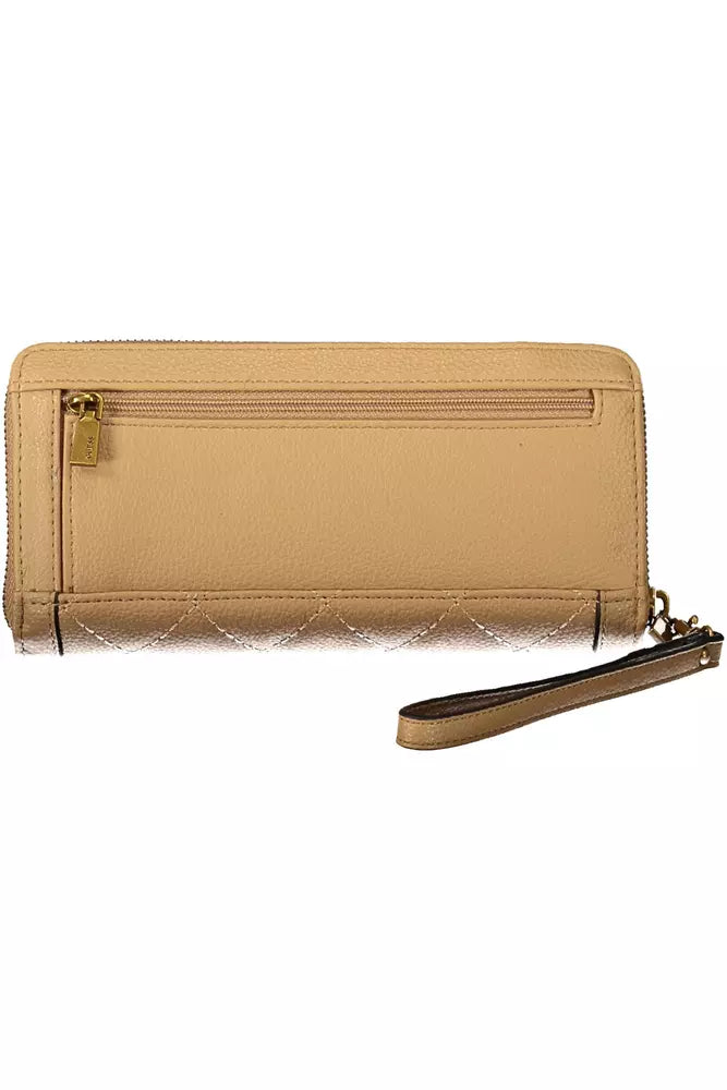 Beige Polyethylene Women Wallet - GLAMHUB BOUTIQUE 