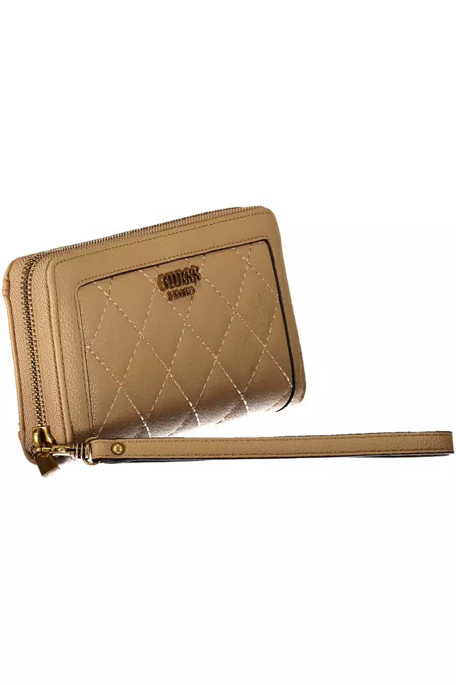 Beige Polyethylene Women Wallet - GLAMHUB BOUTIQUE 