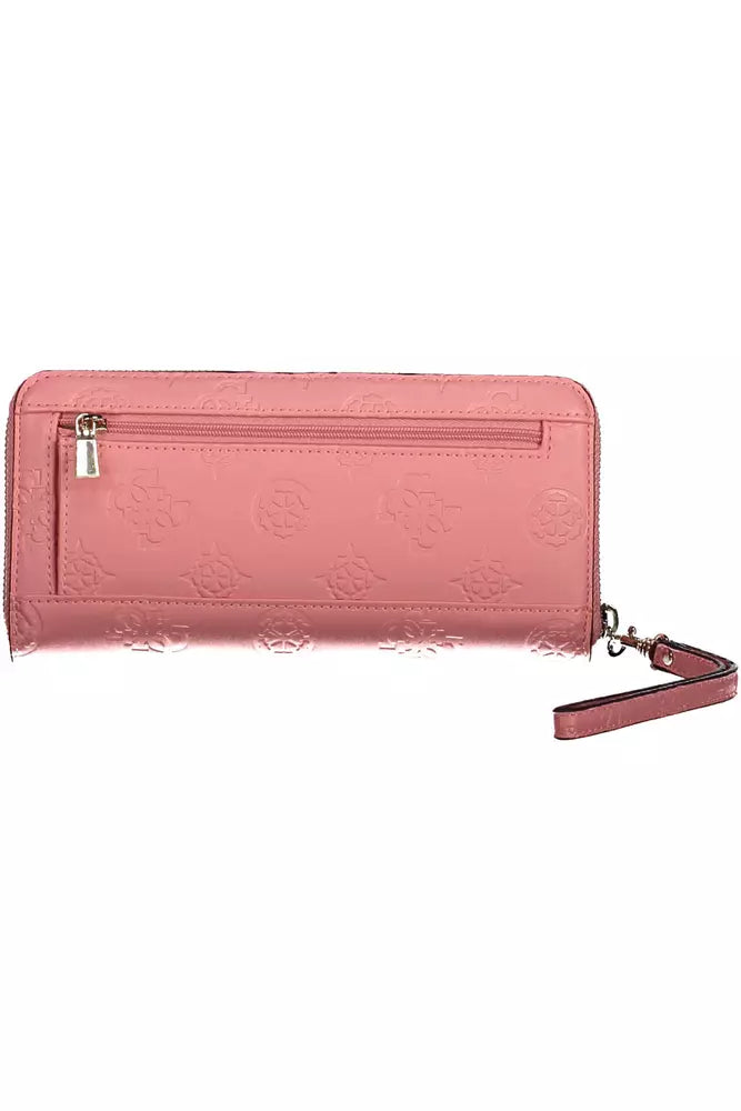 Pink Polyethylene Women Wallet - GLAMHUB BOUTIQUE 