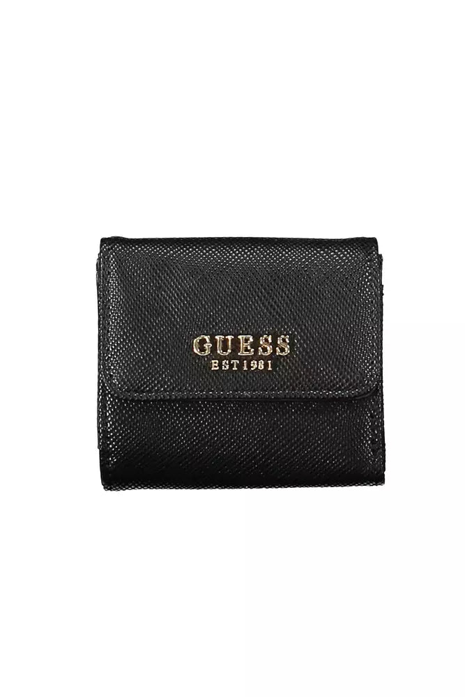 Black Polyethylene Women Wallet - GLAMHUB BOUTIQUE 