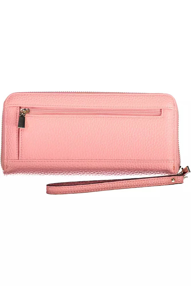 Pink Polyethylene Women Wallet - GLAMHUB BOUTIQUE 