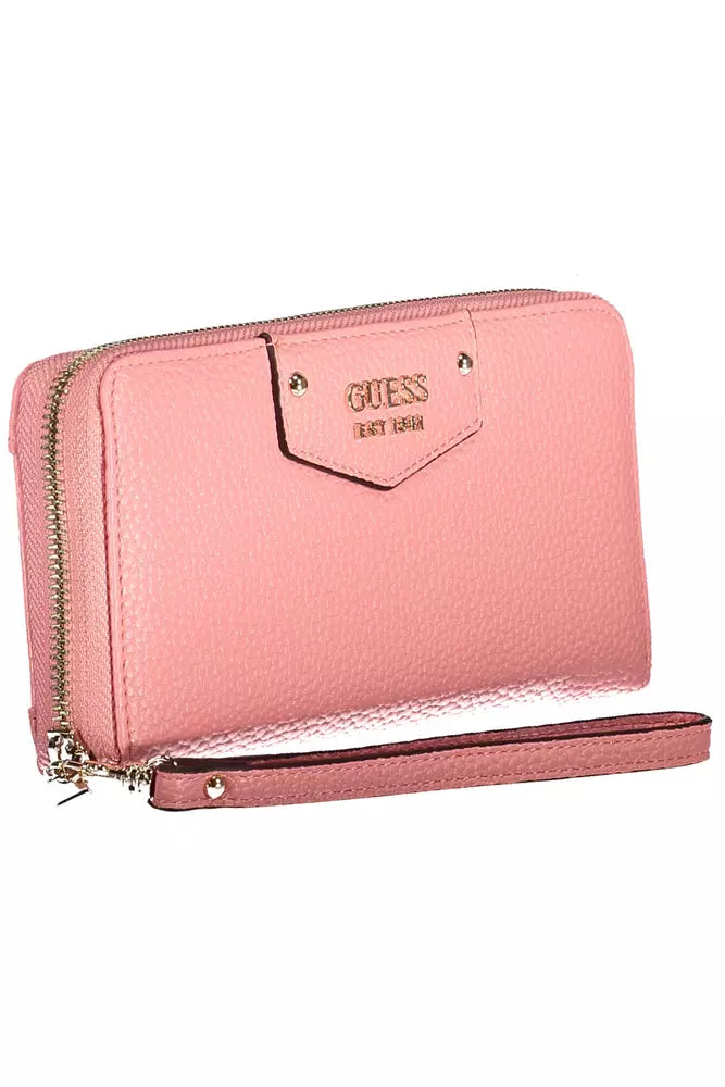 Pink Polyethylene Women Wallet - GLAMHUB BOUTIQUE 