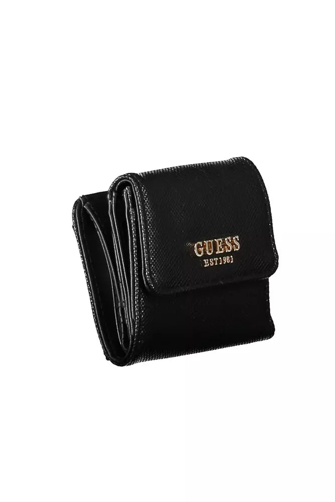 Black Polyethylene Women Wallet - GLAMHUB BOUTIQUE 