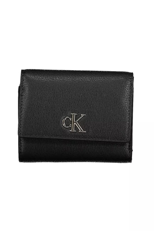 Black Polyester Women Wallet - GLAMHUB BOUTIQUE 