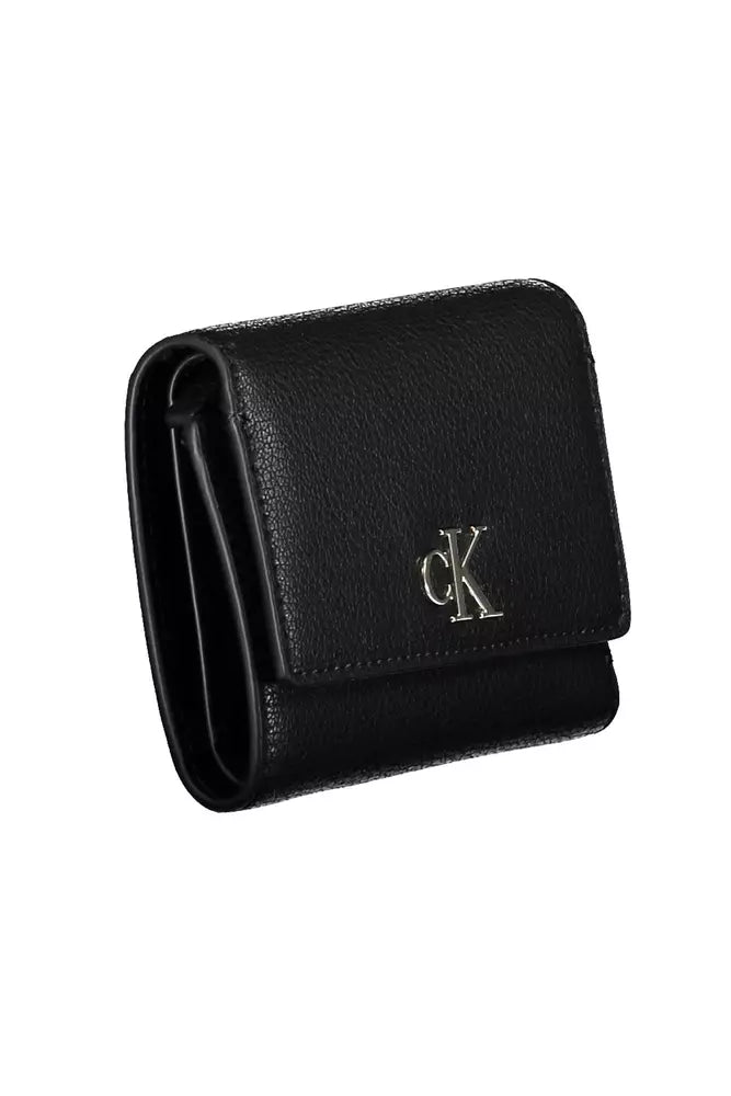 Black Polyester Women Wallet - GLAMHUB BOUTIQUE 