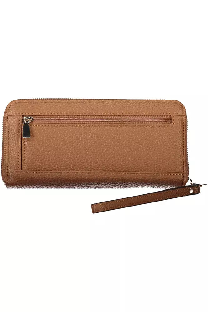 Brown Polyethylene Women Wallet - GLAMHUB BOUTIQUE 