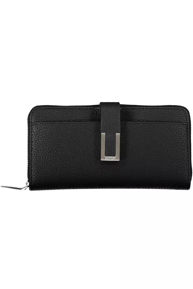 Black Polyester Women Wallet - GLAMHUB BOUTIQUE 