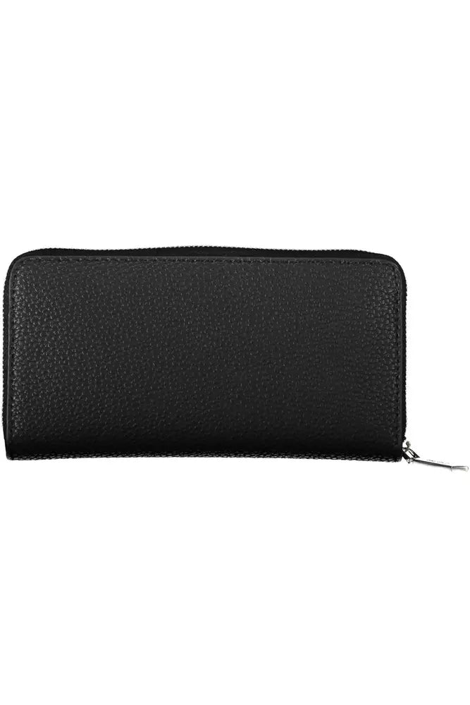 Black Polyester Women Wallet - GLAMHUB BOUTIQUE 