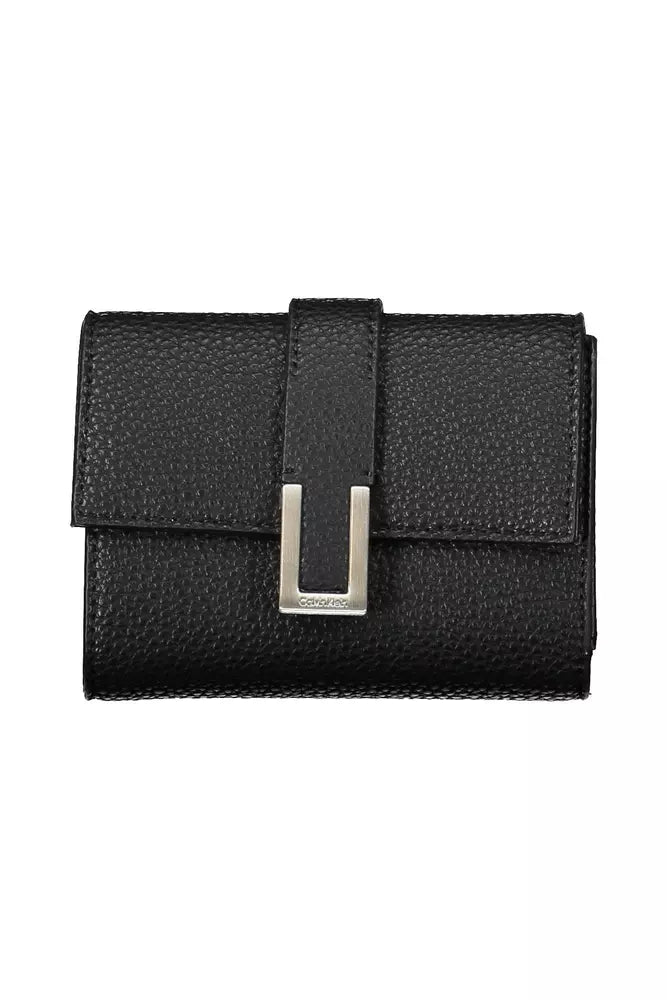 Black Polyester Women Wallet - GLAMHUB BOUTIQUE 