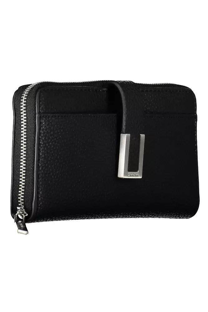 Black Polyester Women Wallet - GLAMHUB BOUTIQUE 