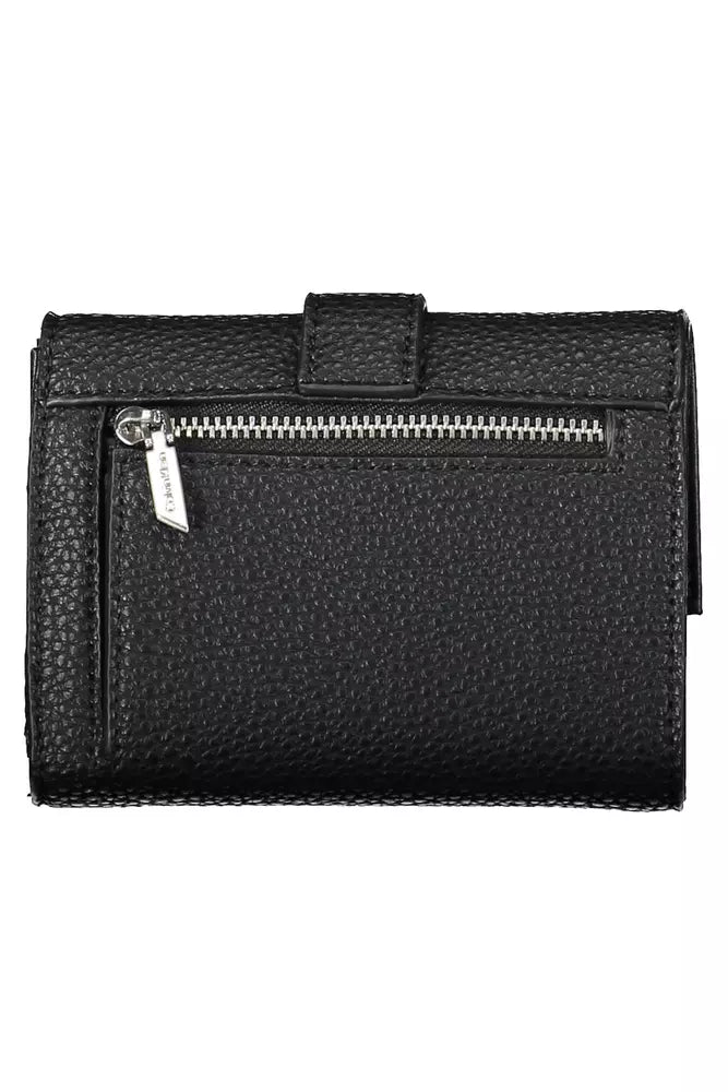 Black Polyester Women Wallet - GLAMHUB BOUTIQUE 