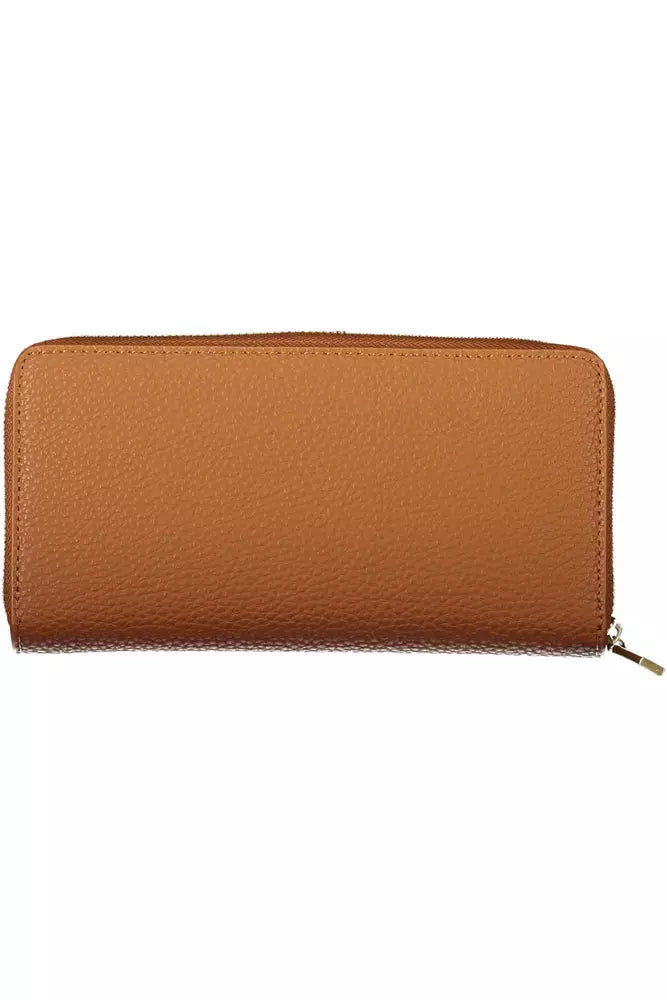 Brown Polyester Women Wallet - GLAMHUB BOUTIQUE 