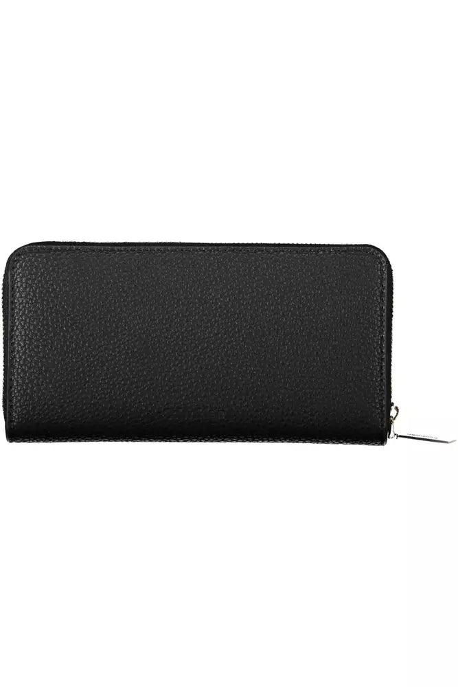 Black Polyester Women Wallet - GLAMHUB BOUTIQUE 