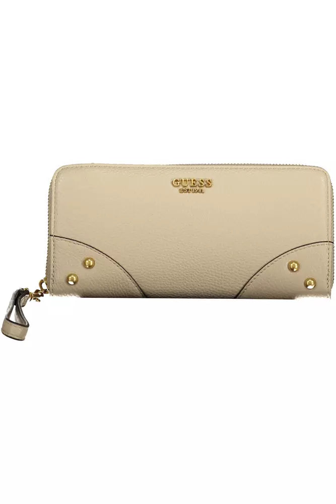 Beige Polyethylene Women Wallet - GLAMHUB BOUTIQUE 