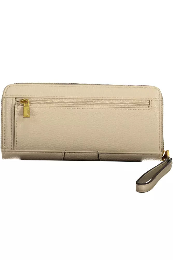 Beige Polyethylene Women Wallet - GLAMHUB BOUTIQUE 