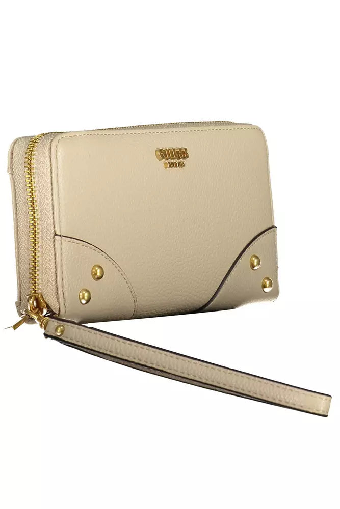 Beige Polyethylene Women Wallet - GLAMHUB BOUTIQUE 