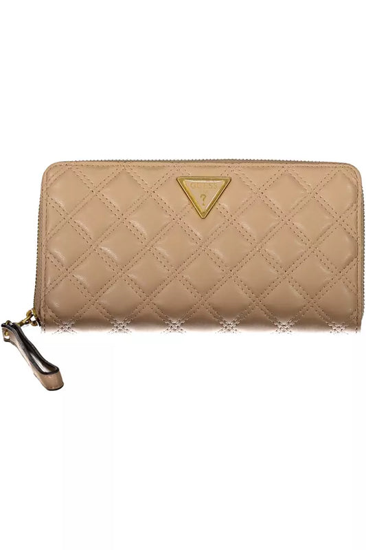 Beige Polyethylene Women Wallet - GLAMHUB BOUTIQUE 