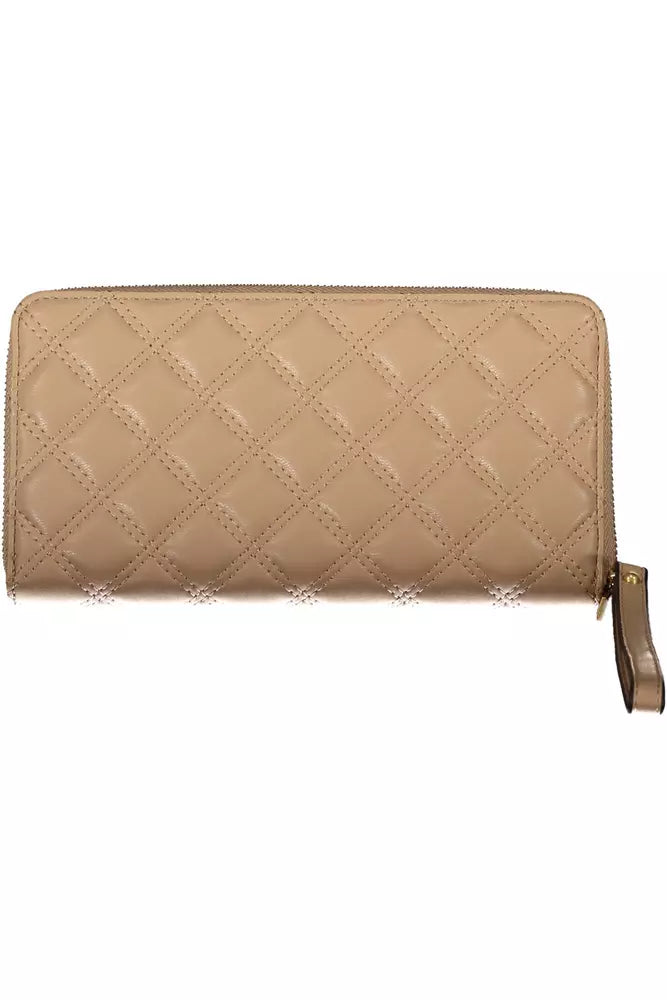 Beige Polyethylene Women Wallet - GLAMHUB BOUTIQUE 