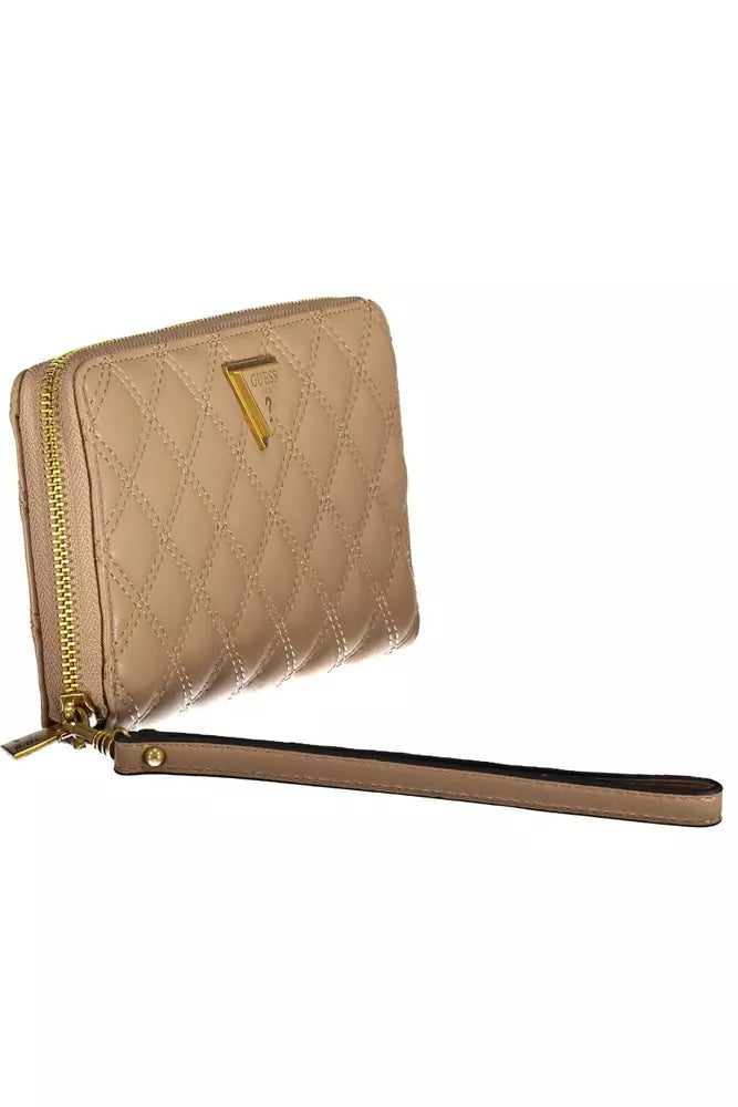 Beige Polyethylene Women Wallet - GLAMHUB BOUTIQUE 