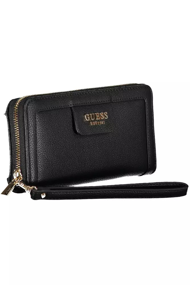 Black Polyethylene Women Wallet - GLAMHUB BOUTIQUE 